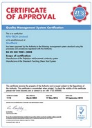 Quality Management System Certification - Sheffield Manufacturing (Sheartech & Startabox)